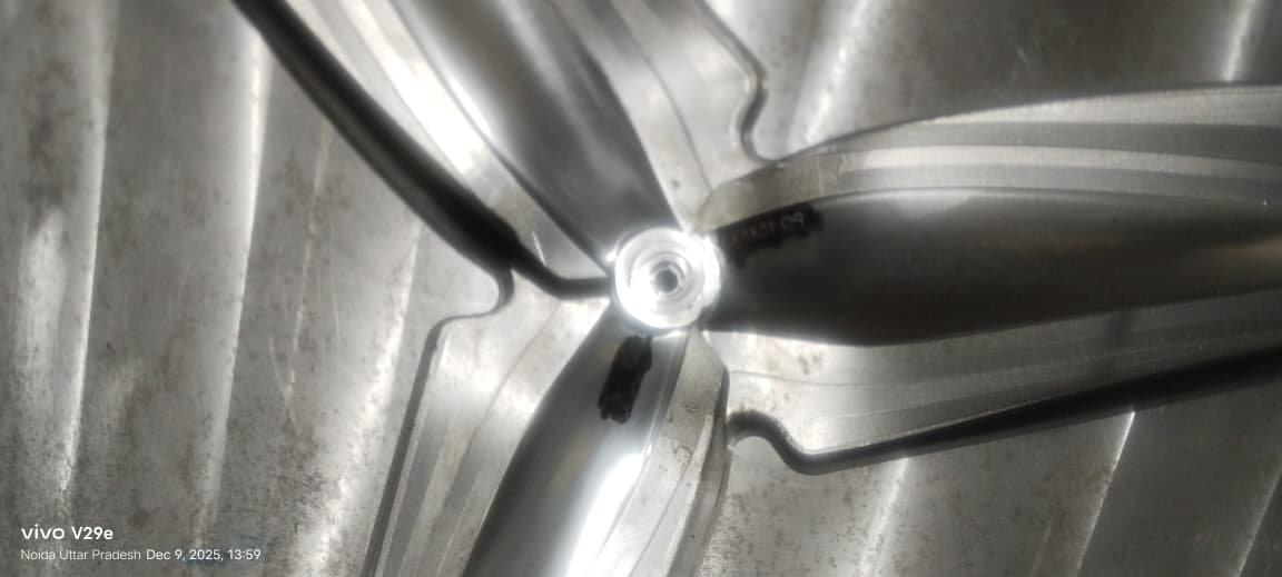 Close-up of finished 10-inch propeller hub
